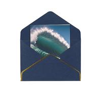 MIXMEY Surfing Print Blank Greeting Cards, Pearl Paper Envelopes Suitable For Various Occasions - Anniversary Cards, Thank You Cards, Holiday Cards, Wedding Cards, Congratulations, And More