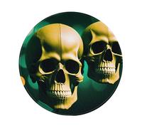 MIXMEY Terrible Skull Head Print Washable Round Cloth Mousepad Pad for Office Laptops, Non Slip Rubber Base Mousepad Pad for Desktop Wireless Mice