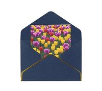 MIXMEY Tulip Print Blank Greeting Cards, Pearl Paper Envelopes Suitable For Various Occasions - Anniversary Cards, Thank You Cards, Holiday Cards, Wedding Cards, Congratulations, And More