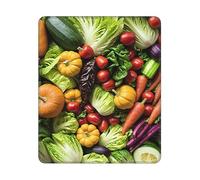 MIXMEY Various Fruits and Vegetable Print Square Cloth Mousepad Pad, Non Slip Washable Rubber Base Mousepad Pad for Office Desktop Laptops Wireless Mice 10x12 in
