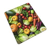 Mixmey Various Fruits and Vegetable Print Washable Square Cloth Mousepad Pad for Office Laptops, Non Slip Rubber Base Mousepad Pad for Desktop Wireless Mice