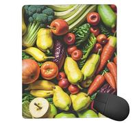 MIXMEY Various Vegetable and Fruits Print Square Cloth Mousepad Pad, Non Slip Washable Rubber Base Mousepad Pad for Office Desktop Laptops Wireless Mice 7x9 in
