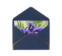 MIXMEY Violets Flower Print Blank Greeting Cards, Pearl Paper Envelopes Suitable For Various Occasions - Anniversary Cards, Thank You Cards, Holiday Cards, Wedding Cards, Congratulations, And More