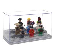 MIXMIO Minifigure Display Case, 3 Layer Display Case for Minifigure Action Figures Blocks, Acrylic Display Case for Figures Dustproof for Collection Bricks Blocks Toys ,Models Minifigures (Gray)