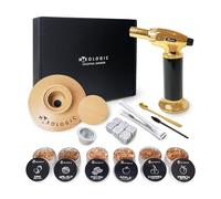 MIXOLOGIC Cocktail Smoker Kit with Torch, 6 Wood Chips, Whiskey Stones & Accessories, Old Fashioned Whisky Smoking Set, Drinks Infuser, Mens Gifts for Boyfriends Dad Husband (No Butane)