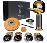 MIXOLOGIC Whiskey Smoker Kit with Torch, 4 Wood Chips & Accessories, Old Fashioned Whisky Set, Cocktail Smoker for Drinks, Bourbon Smoke Infuser, Gift for Men, Husband, Dad (No Butane)