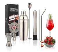 Mixology Bartender Kit, 8-Piece Cocktail Shaker Set Stainless Steel Drink Shaker Bar Set, Perfect Cocktail Set for Drink Mixing, Home, Bar and Parties