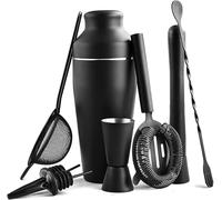 Mixology Bartender Kit,Cocktail Making Shaker Set,Bartending for Home,8-piece set Stainless steel Black spray painted,shaker cup,complete bar tools