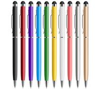 Mixoo Stylus Pen for Touch Screens, 2 in 1 Stylus Pens with Retractable Black Ballpoint Pencil,10 Pack Muliple Colors Tablet Pens for Switch/iPad/iPhone/Android/Samsung Galaxy Touchscreen Devices