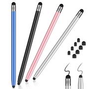 Mixoo Stylus Pens for Touch Screens, 4-Pack Sensitivity and Capacitive Stylus 2 in 1 Tablet Touch Screen Pen with 8 Extra Spare Tips for iPad Pro/iPhone/Samsung Galaxy and All Universal Touch Devices