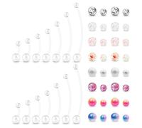 MixPiercing Pregnancy Belly Piercing Bars Plastic Silicone Flexible Maternity Navel Jewellery Clear Curved Piercing Retainer Replacement Balls for Women 10mm 12mm 16mm 22mm 26mm 32mm 38mm 14g