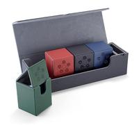 MIXPOET Card Deck Box 5 In 1 Fits MTG Cards - Include 4 PCS Card Deck Cases & 1 Premium Trading Card Storage Box with Dice Tray - Holds up to 1200+ TCG Cards