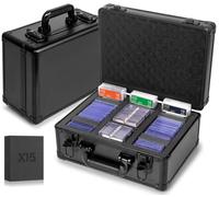 MIXPOET Graded Card Storage Box Case, Sports Trading Card Box - Baseball Cards Slab Case Fits PSA MTG CSG BGS SGC Top Loaders Magnetic Card Holder, Waterproof Carrying Case
