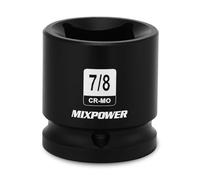 MIXPOWER 1/2"Drive 7/8" Square Socket, CR-MO, 4-Point, SAE, Black Phosphate Finish