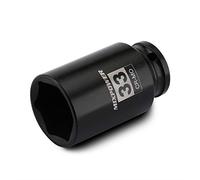 MIXPOWER 1/2" Drive Deep Impact Socket, CR-MO, 33mm, 6 Point, Axle Nut Impact Grade Socket for Easy Removal