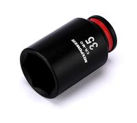 MIXPOWER 1/2" Drive Deep Impact Socket, CR-MO, 35mm, Metric, 6 Point, Axle Nut Impact Grade Socket for Easy Removal