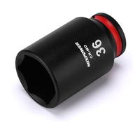 MIXPOWER 1/2" Drive Deep Impact Socket, CR-MO, 36mm, Metric, 6 Point, Axle Nut Impact Grade Socket for Easy Removal