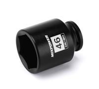 MIXPOWER 1/2" Drive Deep Impact Socket, CR-MO, 46 mm, Metric, 6 Point, Axle Nut Impact Grade Socket for Easy Removal