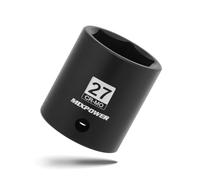 MIXPOWER 1/2" Drive Shallow Impact Socket, CR-MO, 27mm, 6 Point, Radius Corner Design, Axle Nut Impact Grade Socket for Easy Removal