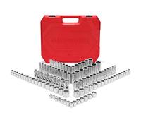 MIXPOWER 104 PCS 3/8" Drive Master Metric Socket Sets,Deep,Mid-Length,Shallow,Stubby and Flex Sockets,6 & 12 point,CR-V Steel