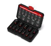 MIXPOWER 12 Pieces 3/8'' Drive Semi-Deep Impact Socket Set,12 Point,SAE,5/16"-1",CR-MO,Axle Nut Impact Grade Socket for Easy Removal