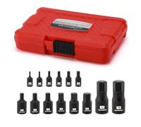 MIXPOWER 14-Piece Dr. Bit Socket Set, 2.5mm to 19mm, 1/4", 3/8" and 1/2" Drive, Cr-Mo Impact Grade, Metric, Hex Bit Socket