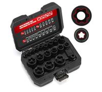 MIXPOWER 19PC External Torx Plus Socket Set 6 Point EP Socket Compatible with Tesla EP4-EP32 with 1/2'' 3/8'' 1/4'' Dr CR-V