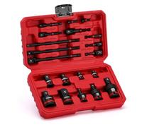 MIXPOWER 20-Piece 1/4" &3/8" & 1/2" Drive Socket Adapter and Reducer Set, Includes Reducers, Socket Adapter Extension and Universal Joints, CR-V
