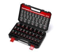 MIXPOWER 26 Pieces 1/2'' Drive Shallow Impact Socket Set,12 Point,Metric,10-36mm,CR-MO,Axle Nut Impact Grade Socket for Easy Removal