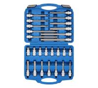 MIXPOWER 26Pieces 1/2" Drive XZN Multi-Tooth Nut Socket Key Set, M-Type, Metric, Matt Chrome-Plated, CR-V