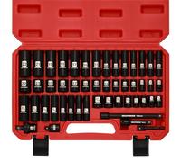 MIXPOWER 3/8-Inch Drive Deep Impact Socket Set, 6 Point, 48 Piece Standard SAE and Metric Sizes, 5/16-Inch to 3/4-Inch and 8-22 mm, Cr-V Steel Mechanic Socket Set