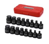 MIXPOWER 3/8-Inch Drive Low Profile Impact Hex Driver Set, 16-Piece, SAE/Metric, Hex, 1/4 Inch - 3/4 Inch, 6mm - 19mm, Cr-Mo Steel, One- Piece Construction