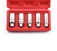MIXPOWER 3/8-Inch Drive Spark Plug Socket Set, SAE & Metric, CR-V Steel Mirror Finish, 6-Point, 5/8-Inch, 3/4-Inch, 13/16-Inch, 14mm, 18mm, 5-Piece Set