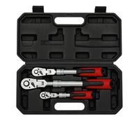 MIXPOWER 3 PCS Flex Head Ratchet Wrench Set, 1/4" & 3/8" & 1/2" Drive, 72-Tooth, CR-V