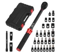 MIXPOWER 31PCS 3/8-Inch Drive Click Torque Wrench Set, 5-60Nm, Dual-Direction Adjustable, 72-Tooth Torque Wrench with Extensions, Sockets, Adapter for Bike, CR-V