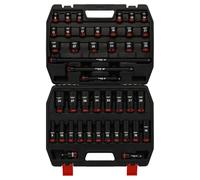 MIXPOWER 43-Piece 1/2" Drive Deep and Shallow Impact Socket Set, 6 Point, Metric Sizes 9-30mm, Impact Universal Joint, Extension Bars: 3",6",10",15", CR-MO Steel Mechanic Socket Set