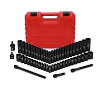 MIXPOWER 55 Pieces 1/4" Dr. Impact Socket Set, CR-V, 6 Point, SAE/Metric, 5/32 Inch - 9/16 Inch, 4mm - 15mm, Shallow/Deep, Including Adapter, Extension, Universal Joint
