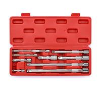 MIXPOWER 9-Piece Extension Bar Set, 1/4", 3/8" and 1/2" Drive Socket Extension Bar, CR-V, Mirror Finish