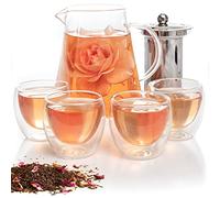 Mixpresso 5Pcs Glass Tea Kettle Infuser Set By