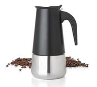 Mixpresso Black 9 Cup Greca Stovetop Espresso Pot 450ml/15oz, Moka Pot with Coffee Percolator Design, Stainless Steel Stove Top Coffee Maker for Camping or Home Use,Italian Stovetop Espresso Maker