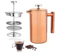 Mixpresso Stainless Steel French Press Coffee Maker 27 Oz 800L Double Wall Metal Insulation Coffee Press & Tea Brewer Easy Clean & Easy Press, Strong Quality Coffee Press, Bronze