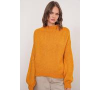 MixRay Women's Relaxed Fit Crew Neck Thick Knit Sweater in Amber MixRay Amber One Size