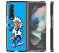 Mixroom - Back case cover in soft silicone TPU for Samsung Galaxy Z Fold 7 5G 2025 Albert Einstein Skate X373