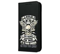 Mixroom - Book Case Cover for Redmi A1 PLUS / A2+ with Stand in Faux Leather Magnetic Closure Wallet Inner Part in Soft TPU Pattern BEAST Angel and Madman 366
