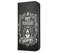 Mixroom - Book Case Cover for Redmi A3 with Stand in Faux Leather Magnetic Closure Wallet Inner Part in Soft TPU Pattern Not Tonight I'm Reading 119