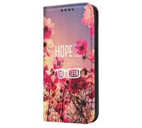 Mixroom - Book Case Cover for Redmi Note 9S with Stand in Faux Leather Magnetic Closure Wallet Inner Part Soft TPU Hope Things Unseen Flowers 113