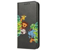 Mixroom - Case Cover Book Case for Samsung Galaxy S25 with Stand in Faux Leather Magnetic Closure Wallet Inner Part in Soft TPU Jungle Animals Pattern U813