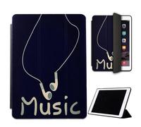 Mixroom - Case for iPad Air 2 Model 2014 9.7 Inches Cover for Apple iPad Smart Case Foldable Stand Music Design Stand and Headphones N784