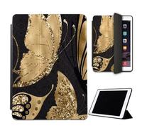 Mixroom - Case for iPad Air 2 Model 2014 9.7 Inches Cover for Apple iPad Smart Case Foldable Stand Stand Golden Butterflies Design U917
