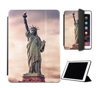 Mixroom - Case for iPad Air 2 Model 2014 9.7 Inches Cover for Apple iPad Smart Case Foldable Stand Stand Statue of Liberty Design Usa M524